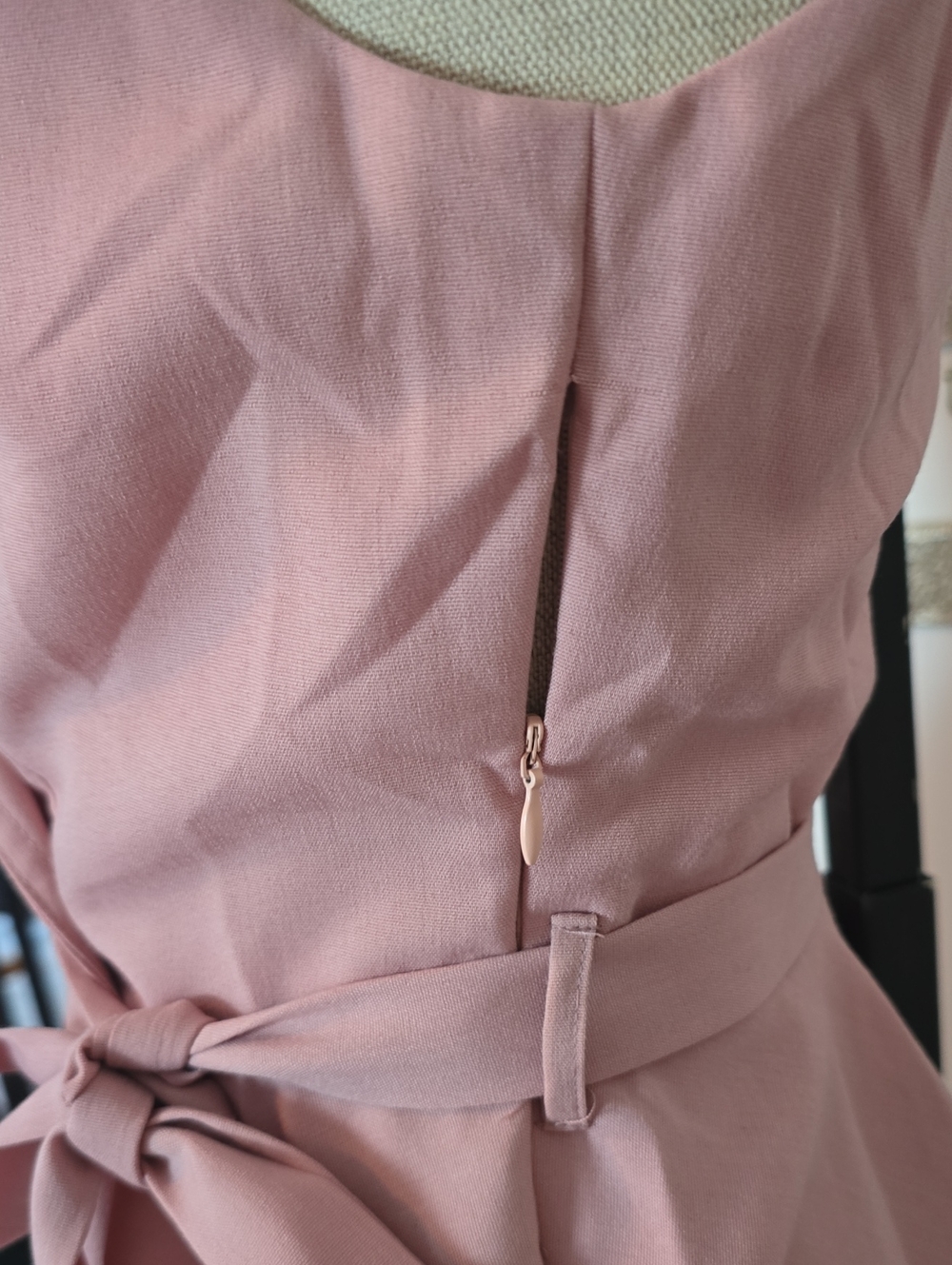 Sleeveless Wrap Skater Dress in Dusty Rose - Picture 4 of 4